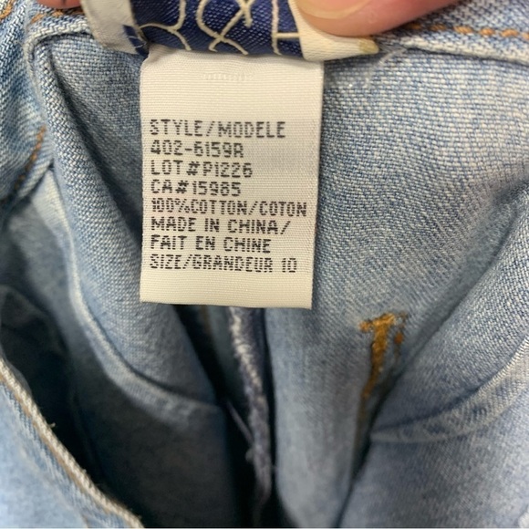 VINTAGE 90's High Waisted Blue Light Wash Cropped Jeans Wide Leg Side Zip Sz 10 - Picture 16 of 16